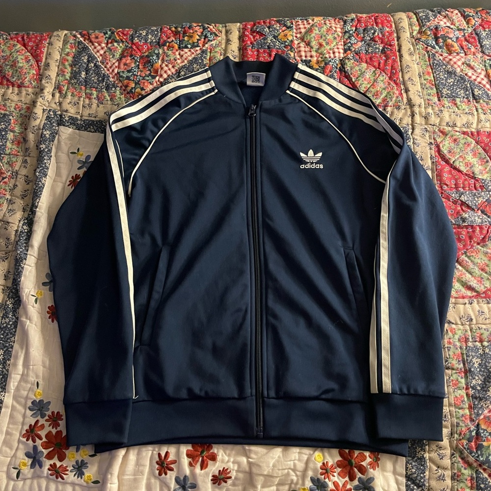 Adidas Men's Navy Blue Track Jacket size M kids